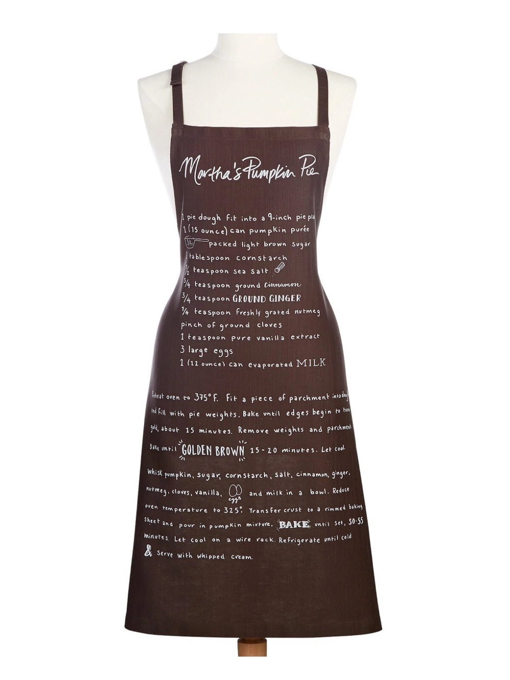 Martha Stewart Kitchen Chef Apron 100% Cotton Pumpkin Pie Recipe & Kitchen towel
